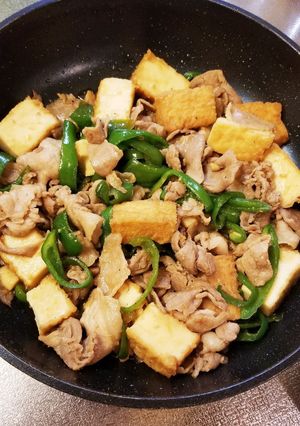 厚揚げ・ピーマン・豚肉の生姜焼き♥-レシピのメイン写真