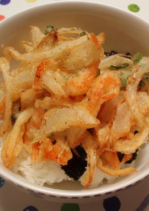 塩だれde桜海老と新玉ねぎのかき揚げ丼-レシピのメイン写真
