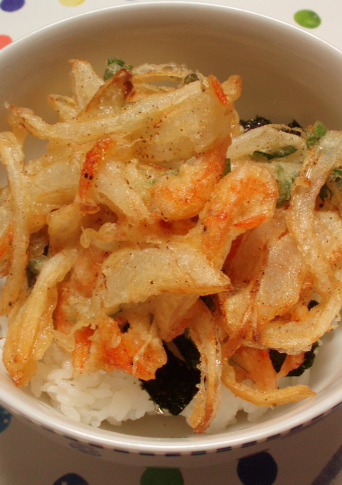 塩だれde桜海老と新玉ねぎのかき揚げ丼-レシピのメイン写真
