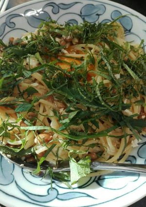カルボナーラ？納豆パスタ-レシピのメイン写真