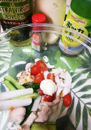 簡単→一品にε(ﾉ･∀･)ﾂ茹で鶏ベジ♪-レシピのメイン写真