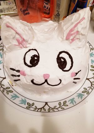 割ってびっくり??にゃんこケーキ！-レシピのメイン写真