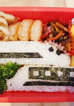 幼稚園のお弁当第32段!!新幹線弁当☆-レシピのメイン写真