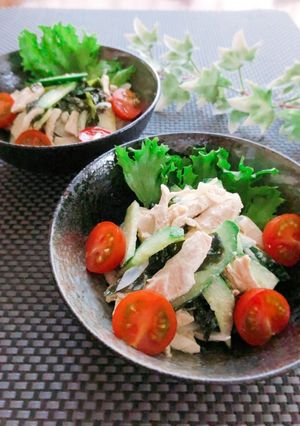 鶏胸肉ときゅうりの簡単★ヘルシーサラダ-レシピのメイン写真