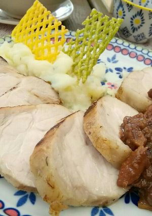 干し柿ソースを添えたローストポーク♪-レシピのメイン写真