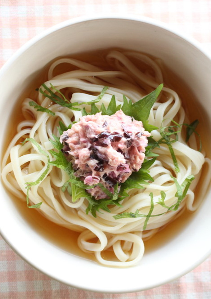 しば漬けとツナの冷やしうどん-レシピのメイン写真