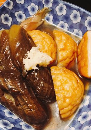 魚河岸あげと茄子の煮物-レシピのメイン写真