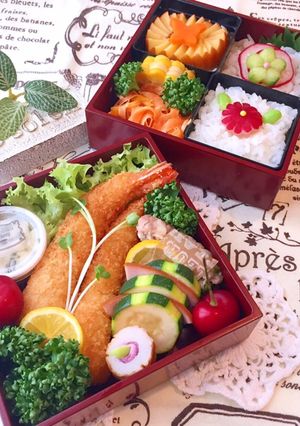 5月20日　エビフライ弁当　詰め方-レシピのメイン写真