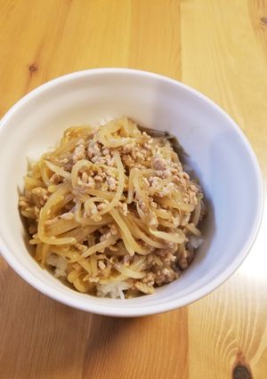 ○挽肉もやしあんかけ丼○-レシピのメイン写真