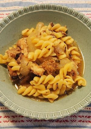 電鍋で簡単!さば缶と玉ねぎのパスタ-レシピのメイン写真