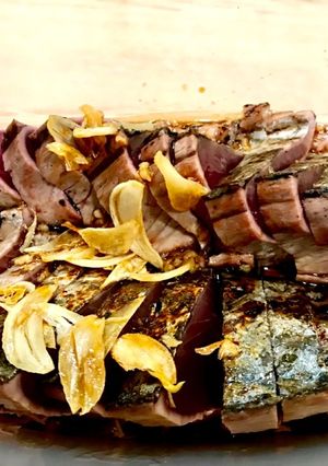 鰹のたたきのニンニク醤油漬け-レシピのメイン写真