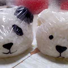 รูปของ パンダとクマ♪動物キャラ弁