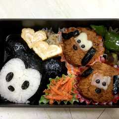 รูปของ ミッキー&プルート♪キャラ弁