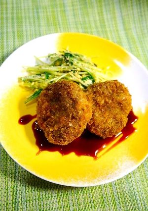 簡単！水菜カレーメンチカツ-レシピのメイン写真