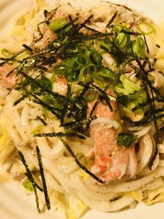 カニカマとキャベツのごまダレ焼きうどん-レシピのメイン写真