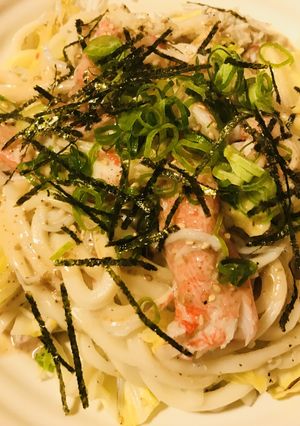 カニカマとキャベツのごまダレ焼きうどん-レシピのメイン写真