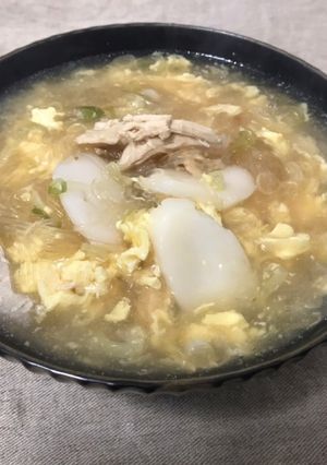 鶏むね肉と春雨と卵のあんかけスープ-レシピのメイン写真