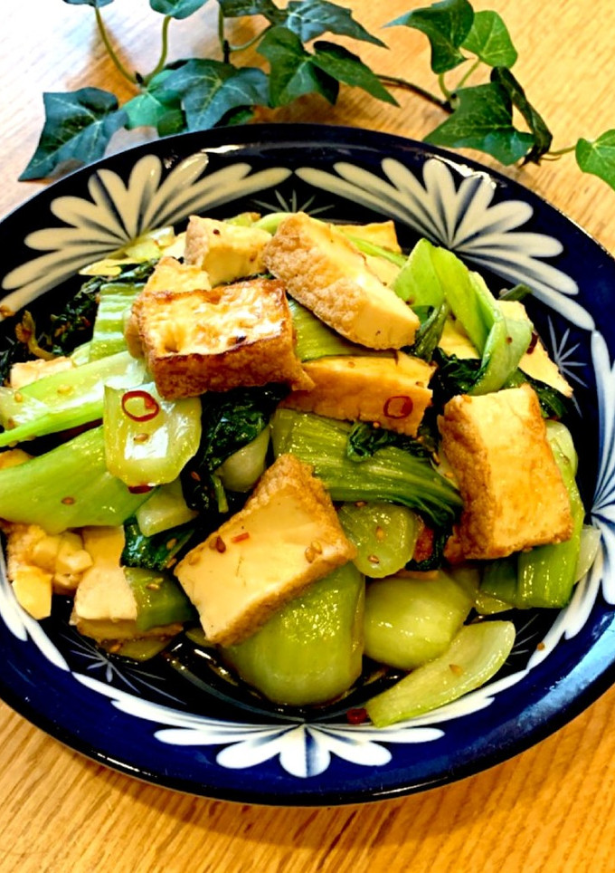 チンゲンサイと厚揚げの中華風炒め物-レシピのメイン写真