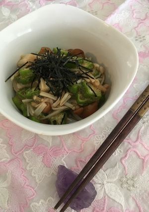 簡単ねばねばコンビ納豆きのこおくら-レシピのメイン写真
