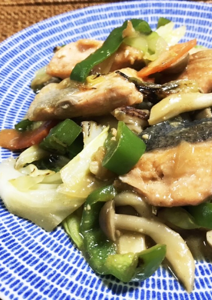 鮭と野菜の味噌バター炒め-レシピのメイン写真
