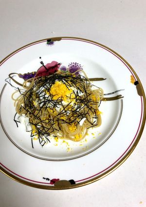 卵と海苔のスパゲティ、雨の日にどうぞ。-レシピのメイン写真