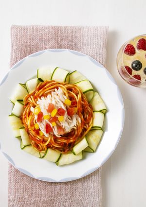 夏野菜の冷製トマトパスタ-レシピのメイン写真