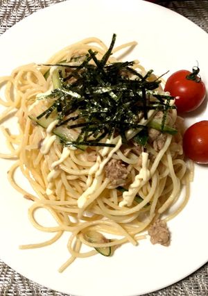 ツナとキュウリのお手軽パスタ-レシピのメイン写真