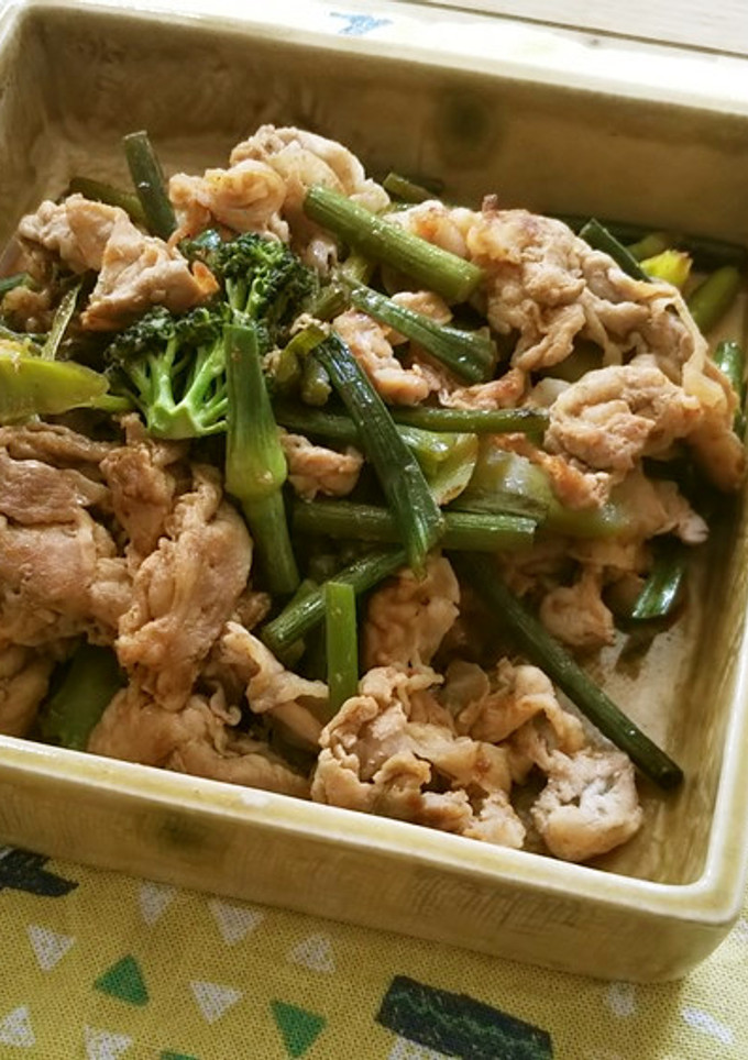 にんにくの芽と豚肉の炒め物-レシピのメイン写真
