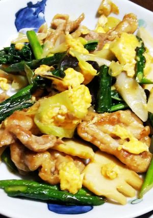 豚肉とアスパラとたけのこのオイスター炒め-レシピのメイン写真