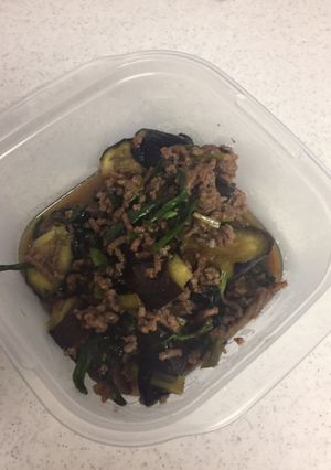 茄子とニラのひき肉炒め-レシピのメイン写真