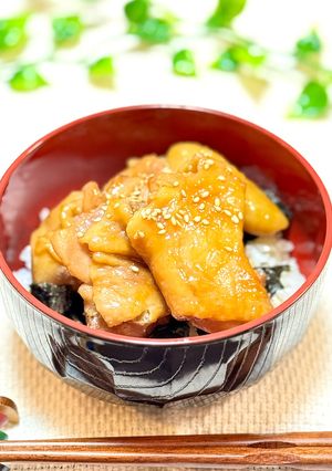 簡単！レンチン・鶏の照り焼き丼-レシピのメイン写真