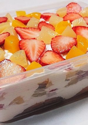 缶詰めのフルーツでスコップケーキ♪-レシピのメイン写真