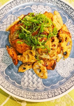 鶏蓮根醤油こうじ炒め-レシピのメイン写真