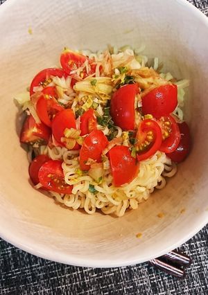 トマト麺・サッポロ一番しょうゆ味-レシピのメイン写真