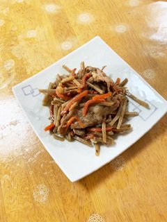 きんぴらゴボウと豚バラ炒め-レシピのメイン写真