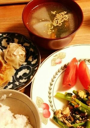 小松菜と春菊の炒めもの　献立-レシピのメイン写真