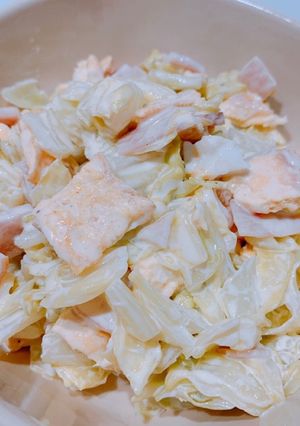 簡単！キャベツ・ハム・薄焼き卵マヨサラダ-レシピのメイン写真
