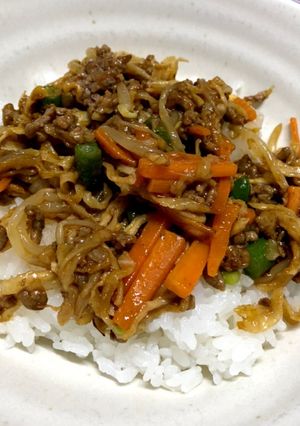 切り干し大根のカレーそぼろ丼-レシピのメイン写真
