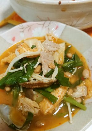 ★納豆とあさりのヘルシーチゲ鍋-レシピのメイン写真