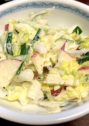 大好評✨5分でシャキ×2白菜りんごサラダ-レシピのメイン写真