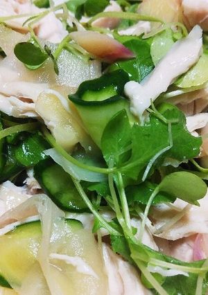 簡単♡新生姜と鶏ささみのサッパリサラダ♡-レシピのメイン写真