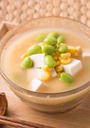 豆腐と枝豆、コーンの冷製みそ汁-レシピのメイン写真