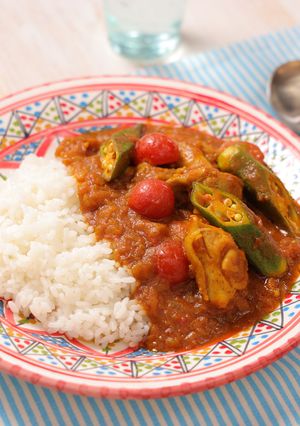 鶏肉とオクラのビネガートマトカレー☆-レシピのメイン写真