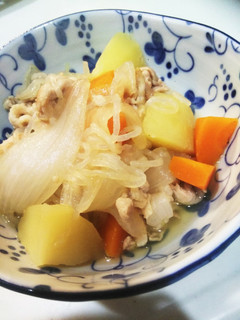 麺つゆとすき焼きのタレで甘めの肉じゃが☆-レシピのメイン写真