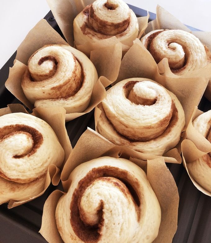 Hbで無理やり大量パン（シナモンロール） by ayayamu 【クックパッド