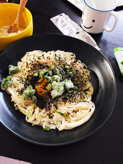 釜玉そうめんアレンジ〜うどんでも!-レシピのメイン写真