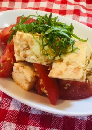 お豆腐とトマトのごまおかかサラダ。-レシピのメイン写真
