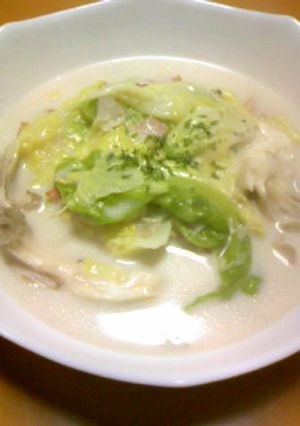 ★まいたけと春キャベツのミルクスープ★-レシピのメイン写真