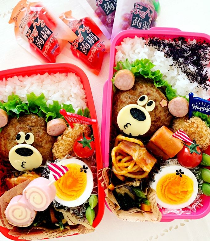 キャラ弁＊くまちゃん＊ハンバーグ by maco＊rmj 【クックパッド