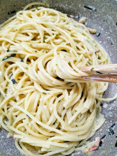 ズボラでOK!お茶漬けクリームパスタ-レシピのメイン写真